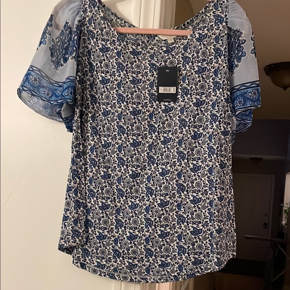 Blue Floral Women's Top